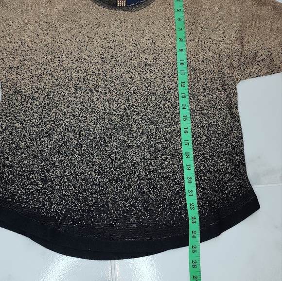 Adrienne Vittadini Three Quarter Sleeve Sweater With Cage Neck and Rhinestones - Picture 10 of 11